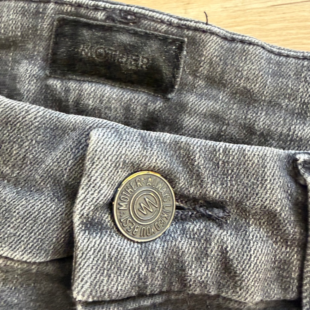 MOTHER High Waisted Looker Skinny Jeans Dancing In‎ The Dark Faded Black Size 25 - Picture 3 of 11